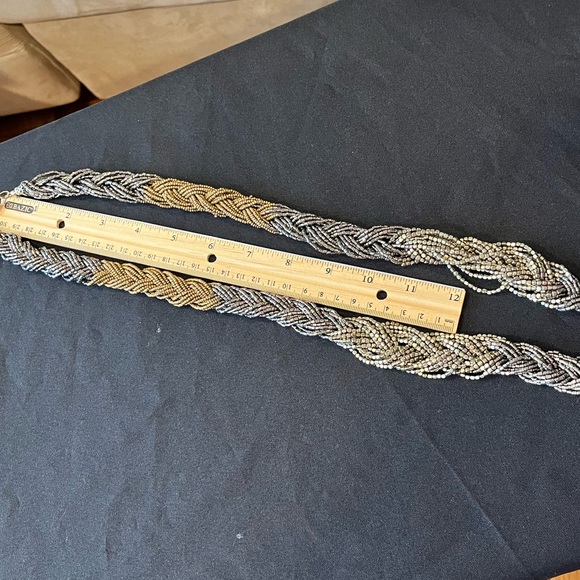 Vintage Loft 2-tone braided seeded bead necklace - Picture 8 of 9